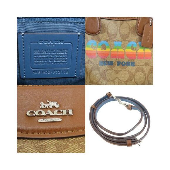 Pre Loved Coach Mini Satchel Rainbow Style Women Beige Handbags - Picture 6 of 8